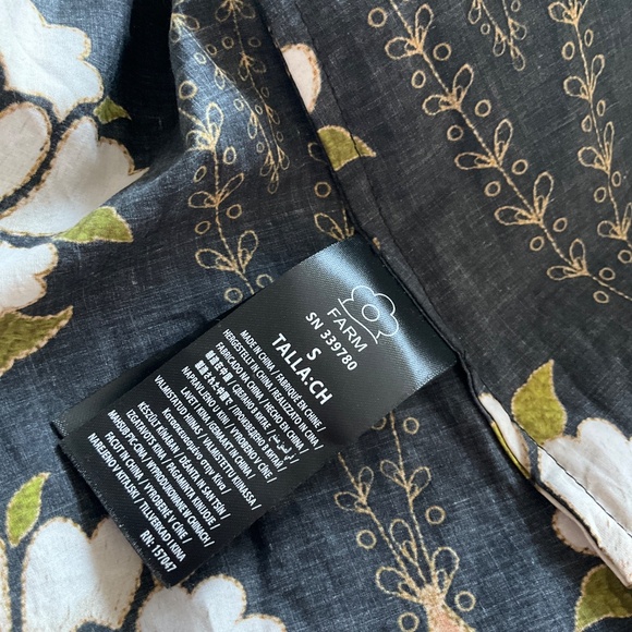 FARM RIO Black Embroidered Flowers Topstitching Long Sleeve Mini Dress - Picture 6 of 6